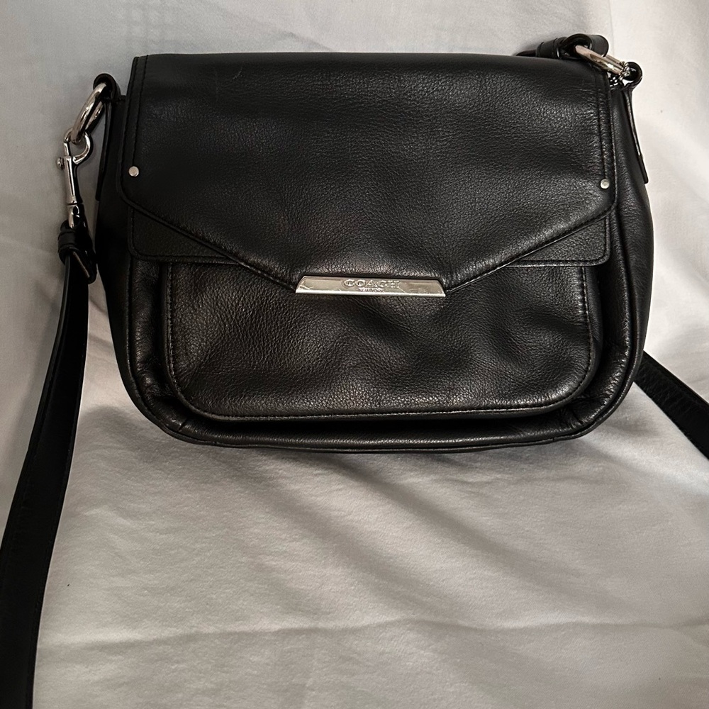 COACH Taylor F31844 Black Leather Crossbody Bag